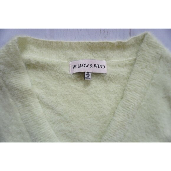 Willow & Wind Women’s Soft Fluffy Green-Yellow Cardigan - Size S - Picture 3 of 6
